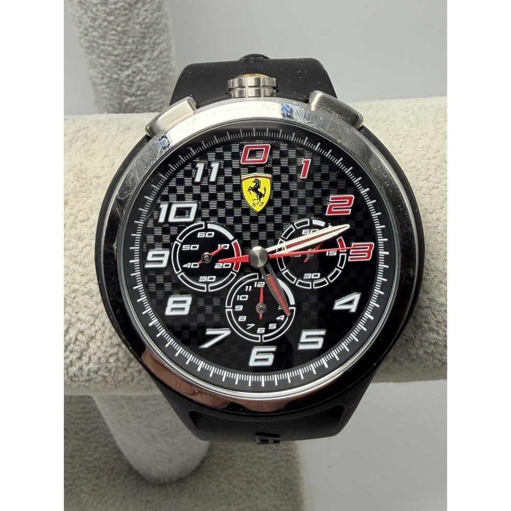 Scuderia Ferrari Chronograph SF091290063 New Battery Watch Men 48mm 8.5"